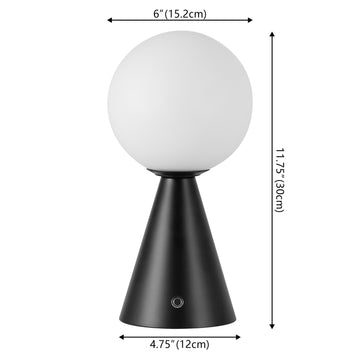 Macie 11.75" Modern Minimalist Globe Rechargeable/Cordless Dimmable Integrated LED Table Lamp with Touch Sensor